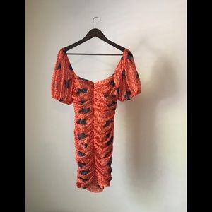 Angel Bliss Dress Orange with blue butterfly